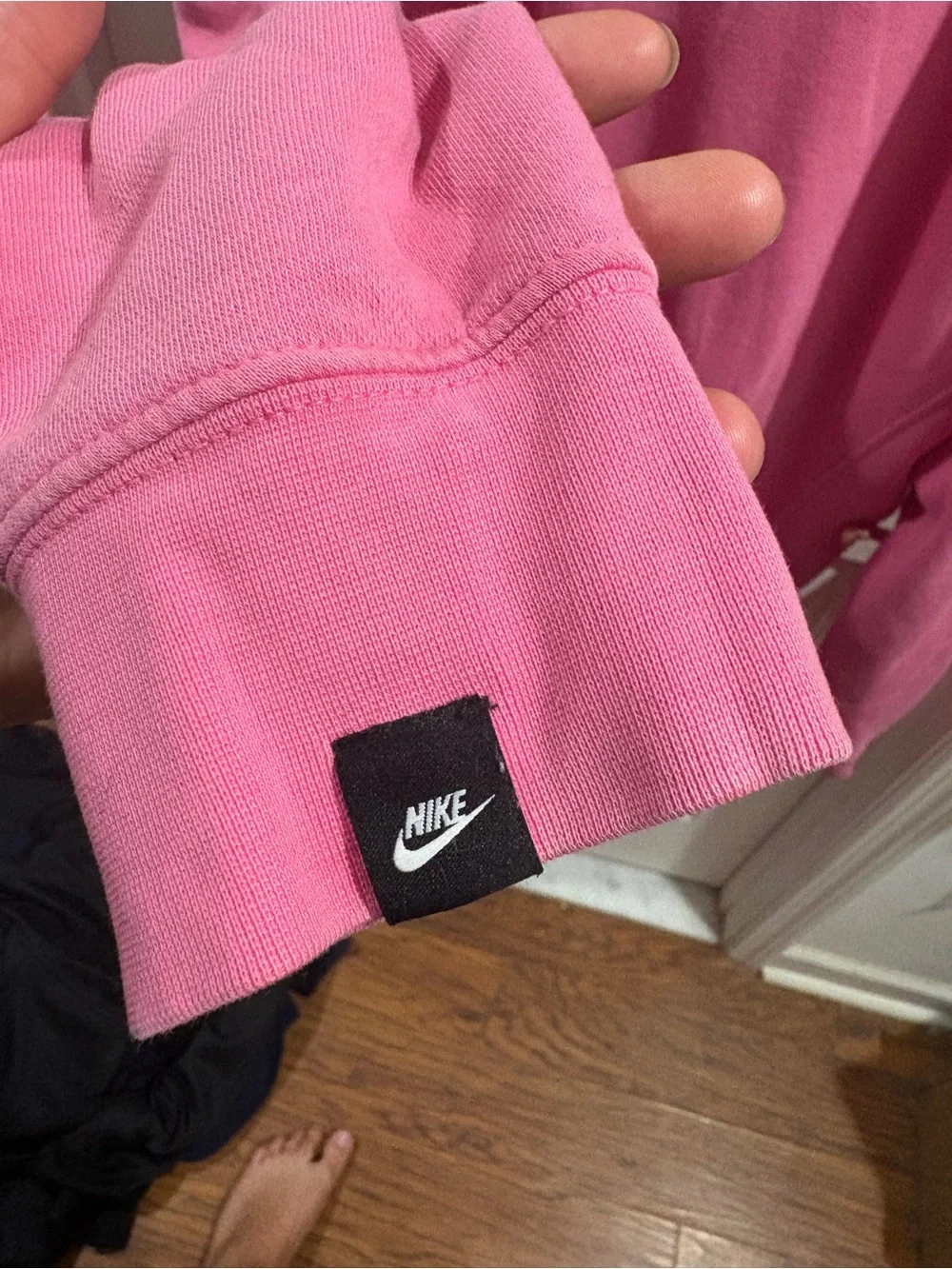 Nike Pink Zip-Up Hoodie with 'Just Do It' Patch